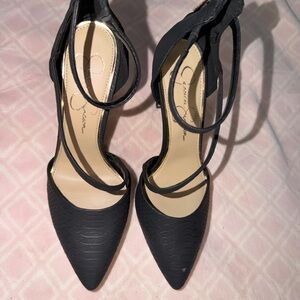 Jessica Simpson Black Textured Heels